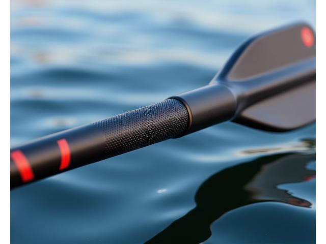 Ergonomic kayak paddle with a specialized grip designed for adaptive use.